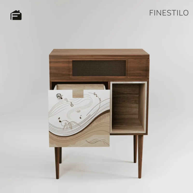 record player cabinet with vinyl lp storage